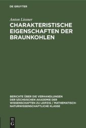 book Charakteristische Eigenschaften der Braunkohlen