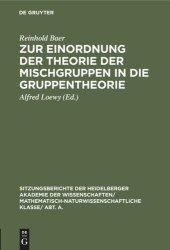 book Zur Einordnung der Theorie der Mischgruppen in die Gruppentheorie