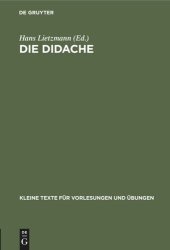 book Die Didache: Mit kritischem Apparat