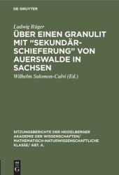 book Über einen Granulit mit “Sekundärschieferung” von Auerswalde in Sachsen