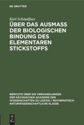 book Über das Ausmass der biologischen Bindung des elementaren Stickstoffs