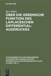 book Über die Greensche Funktion des Laplaceschen Differentialausdruckes