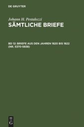 book Sämtliche Briefe: Band 12 Briefe aus den Jahren 1820 bis 1822 (Nr. 5370-5838)