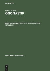 book Onomastik: Band II Namensysteme im interkulturellen Vergleich