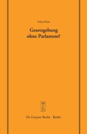 book Gesetzgebung ohne Parlament?: Vortrag gehalten vor der Juristischen Gesellschaft zu Berlin am 24. September 2003