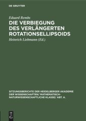 book Die Verbiegung des verlängerten Rotationsellipsoids