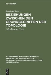 book Beziehungen zwischen den Grundbegriffen der Topologie