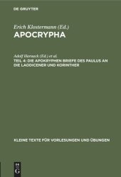 book Apocrypha: Teil 4 Die apokryphen Briefe des Paulus an die Laodicener und Korinther