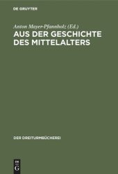 book Aus der Geschichte des Mittelalters