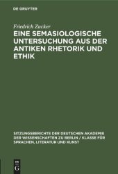 book Eine semasiologische Untersuchung aus der antiken Rhetorik und Ethik