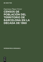 book Censos de población del territorio de Barcelona en la década de 1360