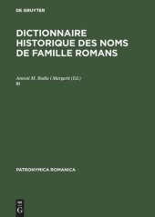 book Dictionnaire historique des noms de famille romans. III Dictionnaire historique des noms de famille romans (III): Actes del III Colloqui (Barcelona, 19–21 juny 1989)