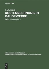 book Kostenrechnung im Baugewerbe