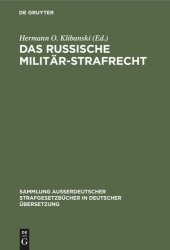 book Das Russische Militär-Strafrecht