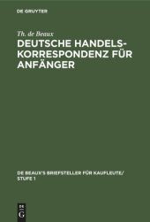 book Deutsche Handelskorrespondenz für Anfänger