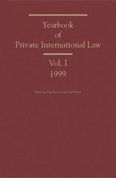 book Yearbook of Private International Law: Volume I 1999