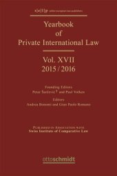 book Yearbook of Private International Law: Volume XVII Yearbook of Private International Law Vol. XVII - 2015/2016