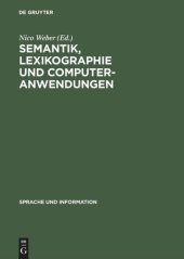 book Semantik, Lexikographie und Computeranwendungen