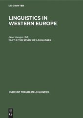 book Linguistics in Western Europe: Part 2 The study of languages