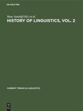 book History of Linguistics, Vol. 2