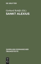 book Sankt Alexius: Altfranzösische Legendendichtung des 11. Jahrhunderts