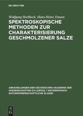 book Spektroskopische Methoden zur Charakterisierung geschmolzener Salze