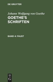 book Goethe’s Schriften. Band 4 Faust: Ein Fragment