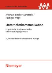 book Unterrichtskommunikation: Linguistische Analysemethoden und Forschungsergebnisse