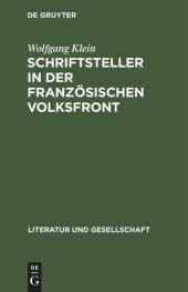 book Schriftsteller in der französischen Volksfront: Die Zeitschrift „Commune“