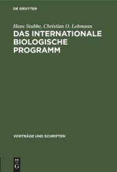 book Das internationale biologische Programm