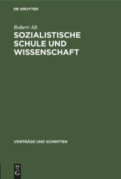 book Sozialistische Schule und Wissenschaft