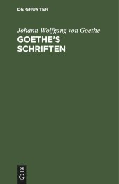 book Goethe’s Schriften: Band 5 [Egmont - Ein Trauerspiel in fünf Aufzügen]