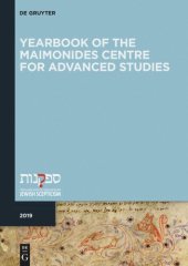 book Yearbook of the Maimonides Centre for Advanced Studies: 2019