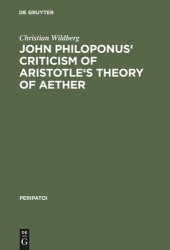 book John Philoponus' Criticism of Aristotle's Theory of Aether