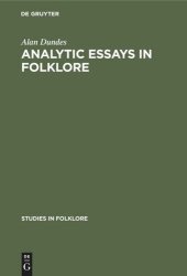 book Analytic Essays in Folklore