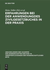 book Erfahrungen bei der Anwendungdes Zıvilgesetzbuches in der Praxis