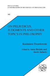 book On Prejudices, Judgments and Other Topics in Philosophy