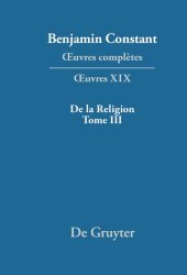 book Œuvres complètes: XIX De la Religion, considérée dans sa source, ses formes et ses développements, Tome III