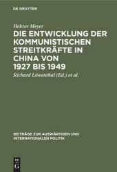 book Die Entwicklung der kommunistischen Streitkräfte in China von 1927 bis 1949