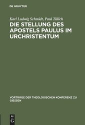 book Die Stellung des Apostels Paulus im Urchristentum