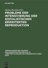 book Probleme der Intensivierung der sozialistischen erweiterten Reproduktion