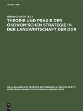 book Theorie und Praxis der ökonomischen Strategie ın der Landwirtschaft der DDR