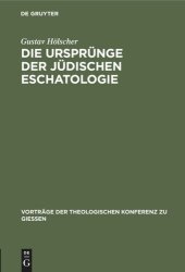 book Die Ursprünge der jüdischen Eschatologie