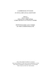 book Pettyfoggers and Vipers of the Commonwealth: The 'Lower Branch' of the Legal Profession in Early Modern England 