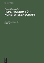 book Repertorium für Kunstwissenschaft: Band 28