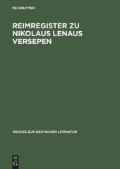 book Reimregister zu Nikolaus Lenaus Versepen