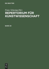 book Repertorium für Kunstwissenschaft: Band 20