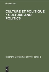 book Culture et Politique / Culture and Politics