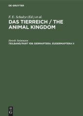 book Das Tierreich / The Animal Kingdom: Teilband/Part 108 Dermaptera. Eudermaptera II