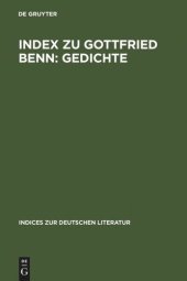 book Index zu Gottfried Benn: Gedichte